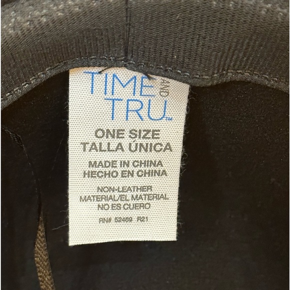 NWOT Black Flannel Wide Brim Fedora with Double Silver Buckles by Time and Tru - Picture 10 of 10